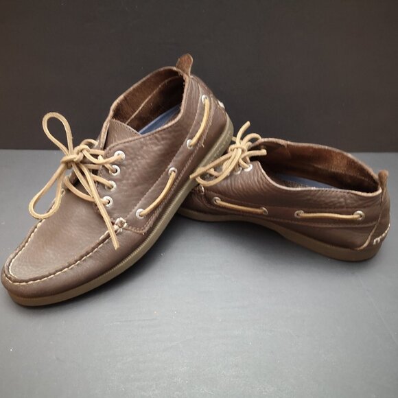 Sperry Top Sider Size 9M Dark Brown Leather Non Marking Sole Deck Shoes - Picture 1 of 8